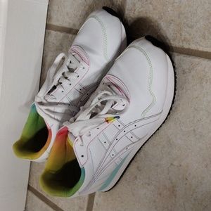 Asics rainbow tennis shoes flats
